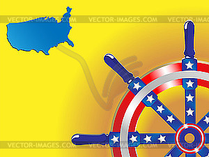 Map USA and steering - vector clipart