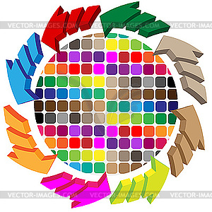 Palette and arrows - vector clipart