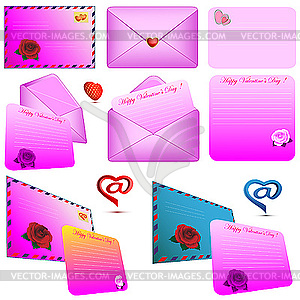 Pink envelopes - vector clipart