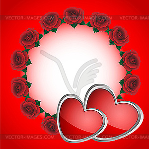 Ring from roses - vector image