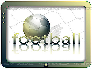 Screen and soccer ball - vector image