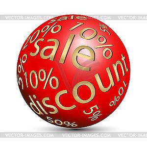 Sphere and percent - color vector clipart