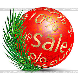 Sale Christmas ball - vector clip art