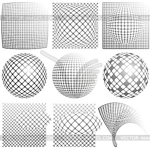 Spheres and squares - vector image