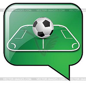 Soccer ball on soccer field - vector image