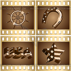 USA Symbolics - movie set - vector clipart / vector image