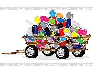 Tablets on car - vector image