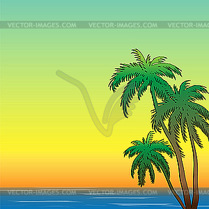 Tropical trees  - stock vector clipart