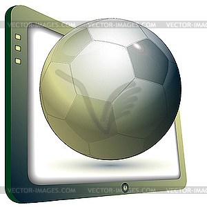 TV and soccer ball - vector clip art