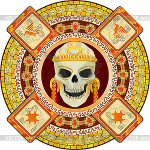 Aztec god of death - vector clipart