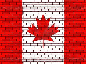 Flag of Canada on brick wall - vector clipart