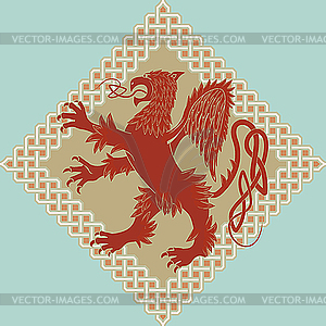 Medieval heraldic griffon - vector image