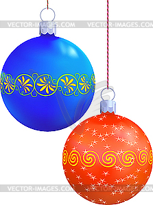 Two New Year`s balls - vector clip art