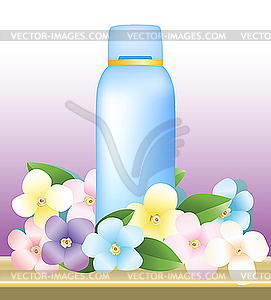 Bottle of cosmetics - color vector clipart