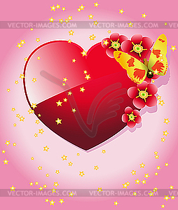 Heart and butterfly - vector clip art