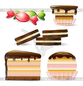 Set of sweets - vector clip art