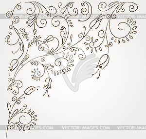 Flower corner - vector clipart