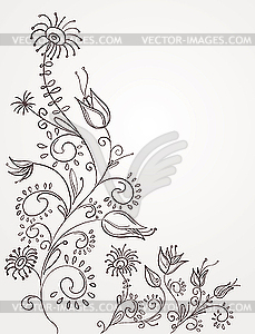 Floral corner - vector image