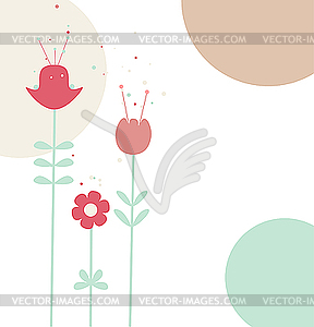 Floral card - vector clip art