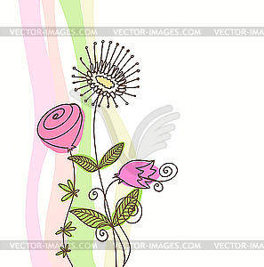 Цветочная открытка - изображение в векторном виде