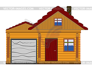 Wooden house - royalty-free vector image