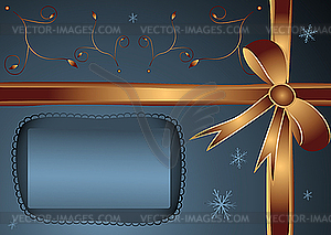 Card with bow - vector clipart