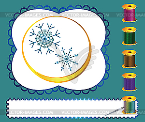 Threads and snowflakes - vector image