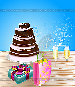 Anniversary cake - vector clip art