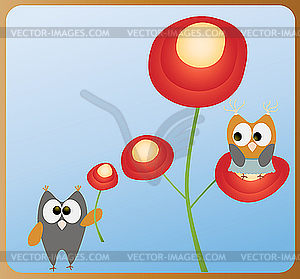 Greeting card with birds - stock vector clipart