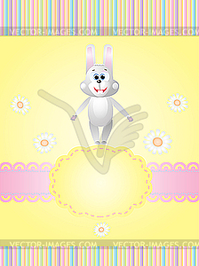 Invitation card with rabbit - vector clipart