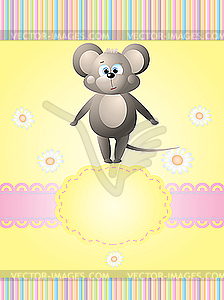 Invitation card with mouse - vector clip art