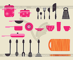 Кухонная утварь - векторное изображение клипарта