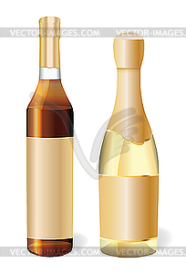 Champagne and cognac - vector clipart