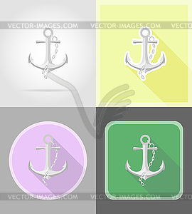 Anchor flat icons - vector image
