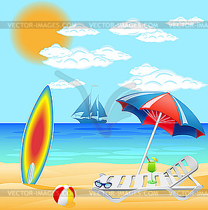 Strand Am Meer Royalty Free Vektor Clipart