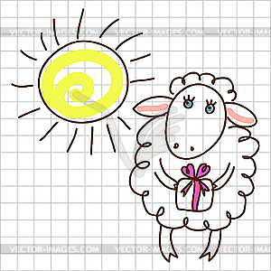 Cute sheep - vector clipart