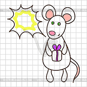 Cute mouse - vector image