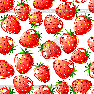 Strawberry seamless background - vector image