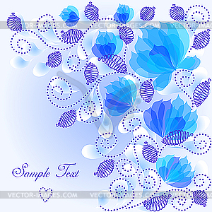 Vintage floral background - color vector clipart