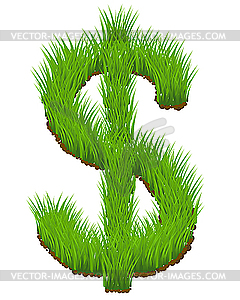Grass dollar sign - vector image
