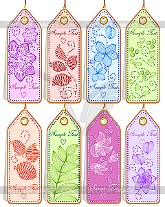 Set of cute tags - vector image