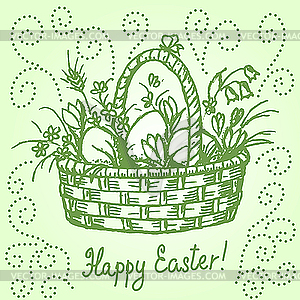 Easter basket - vector clipart