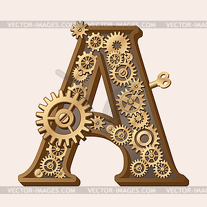 Mechanical alphabet - vector clip art