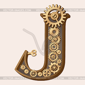 Mechanical alphabet - stock vector clipart