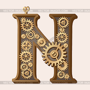 Mechanical alphabet - vector clipart