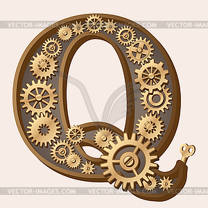 Mechanical alphabet - vector clip art