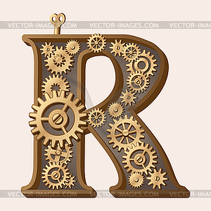 Mechanical alphabet - vector clipart