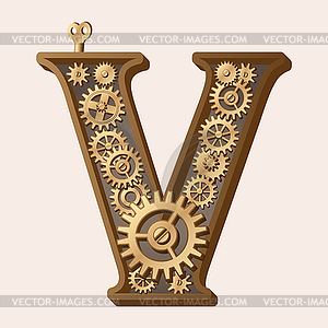 Mechanical alphabet - vector clipart