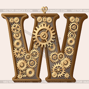 Mechanical alphabet - vector image