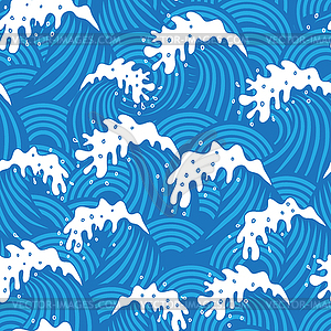 Seamless pattern with waves - vector EPS clipart